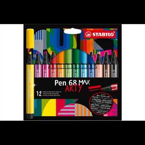 STABILO PEN 68 MAX ASTUCCIO IN CARTONE ARTY DA 12 COLORI