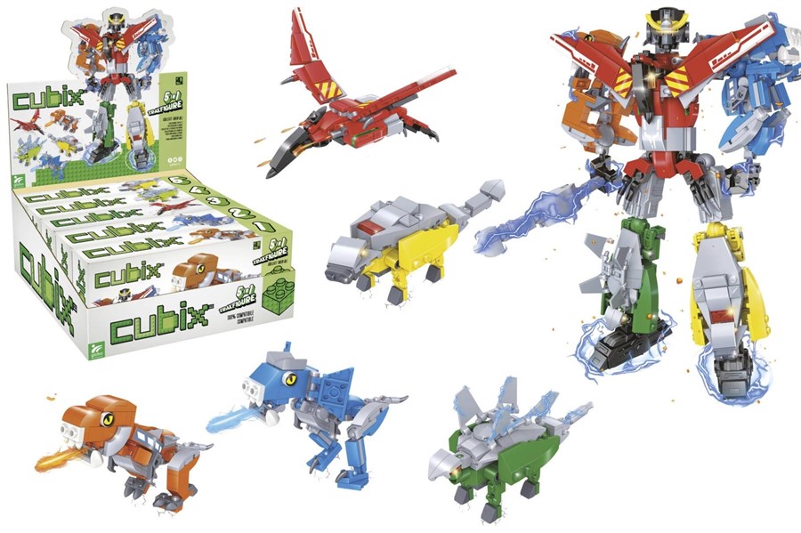 CUBIX 5 IN 1 DINOSAURO/TRAXFIGURE