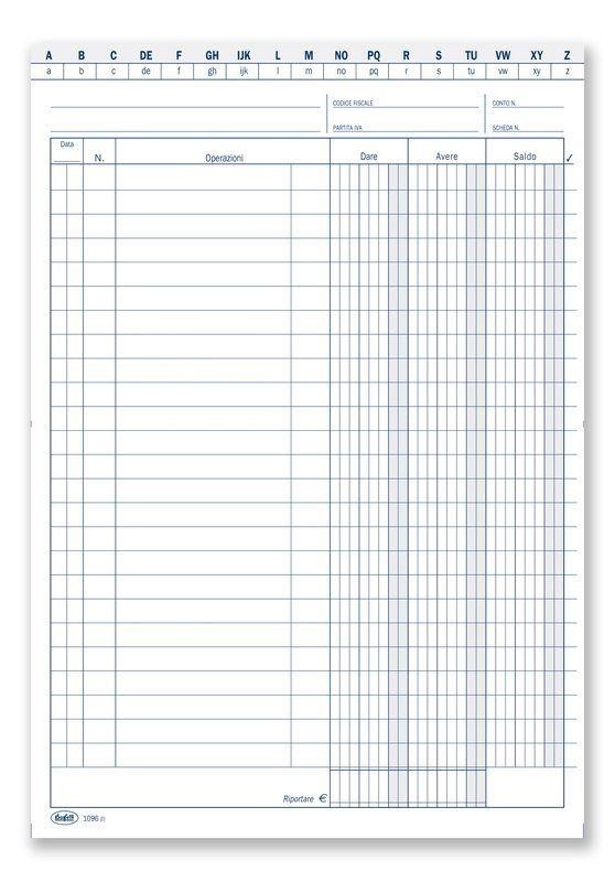 SCHEDE cm24x17 DARE AVERE SALDO pz100 109600000G (1543)