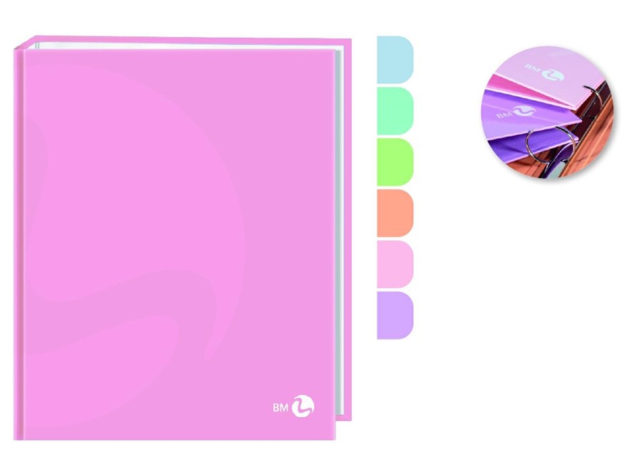 COPERTINA AD ANELLI MAXI A4 COLOR PASTELLO D30 BM