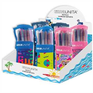 DISPLAY Rotolo da 18 BRUSH bipunta  TINTAUNITA NUOVE FANTASIE