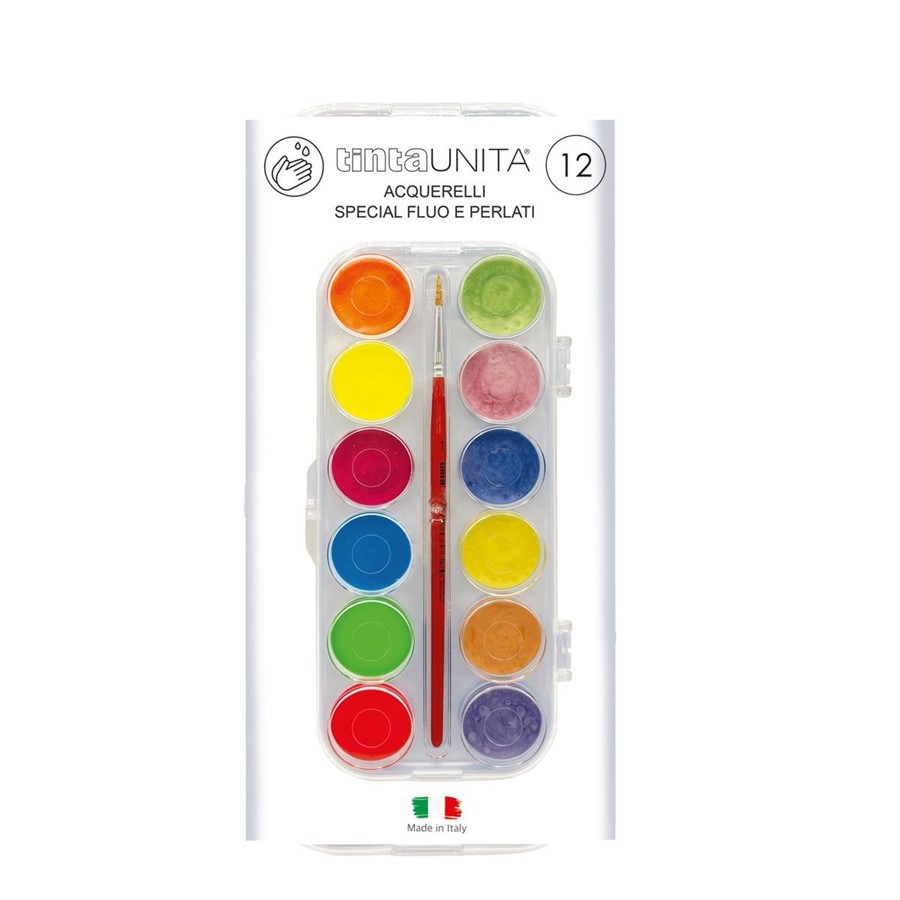 ACQUERELLI SPECIAL 12 PASTIGLIE DIAM.30 CON PENNELLO TINTAUNITA