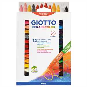 PASTELLI CERA BICOLOR ASTUCCIO DA 12