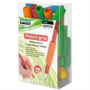 SCATOLA PZ.40 PENCIL GRIP COLORATE IMPUGNATURA IN GOMMA PER MATITA