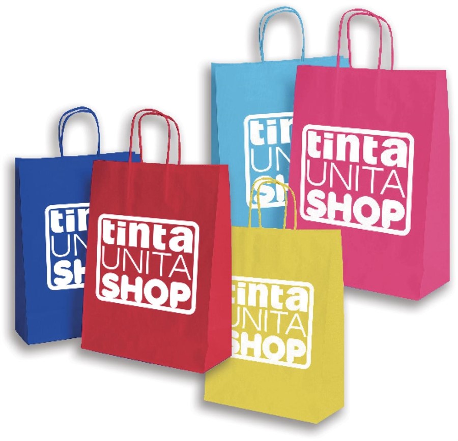 SHOPPER MANICO RITORTO 22X10X27 50PZ 5 COL.TINTAUNITA SHOP