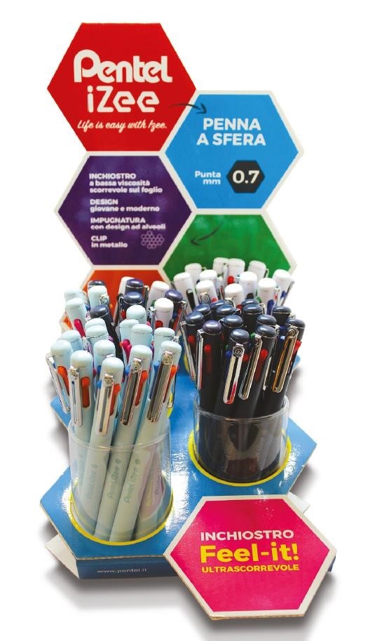 EXPO PZ.36 PENNE A SFERA A SCATTO 4 COLORI 0,7MM BXC467