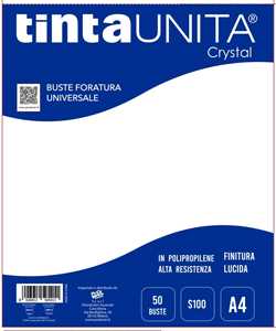 BUSTE 22X30 CON FORI LISCIA SPESSORE LINEARE 0.06MYC TU CRYSTAL