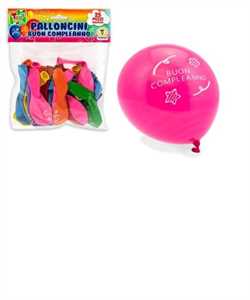 TEO'S PALLONCINI PZ.25 COLORATI BUON COMPLEANNO 25CM