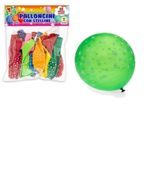 TEO'S PALLONCINI PZ.25 COLORATI CON STELLINE 25CM
