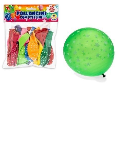 TEO'S PALLONCINI PZ.20 COLORATI CON STELLINE 30CM
