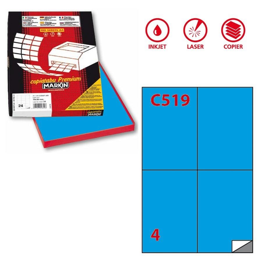 Etich. COLOR A4 105X148 (C519) BLU