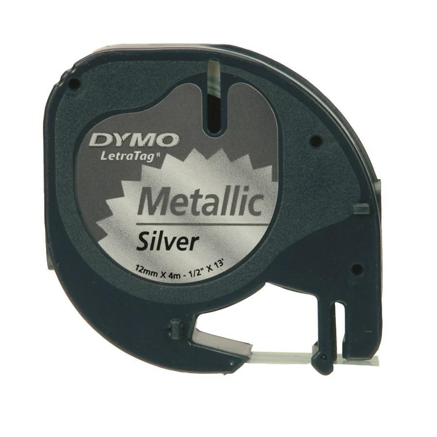 Nastro mm12x4 80.Argento METAL LETRATAG