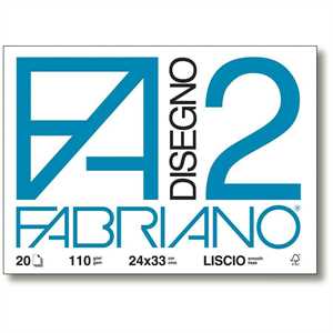 FABRIANO Blocco F2 cm24x33 Liscio f20 110gr