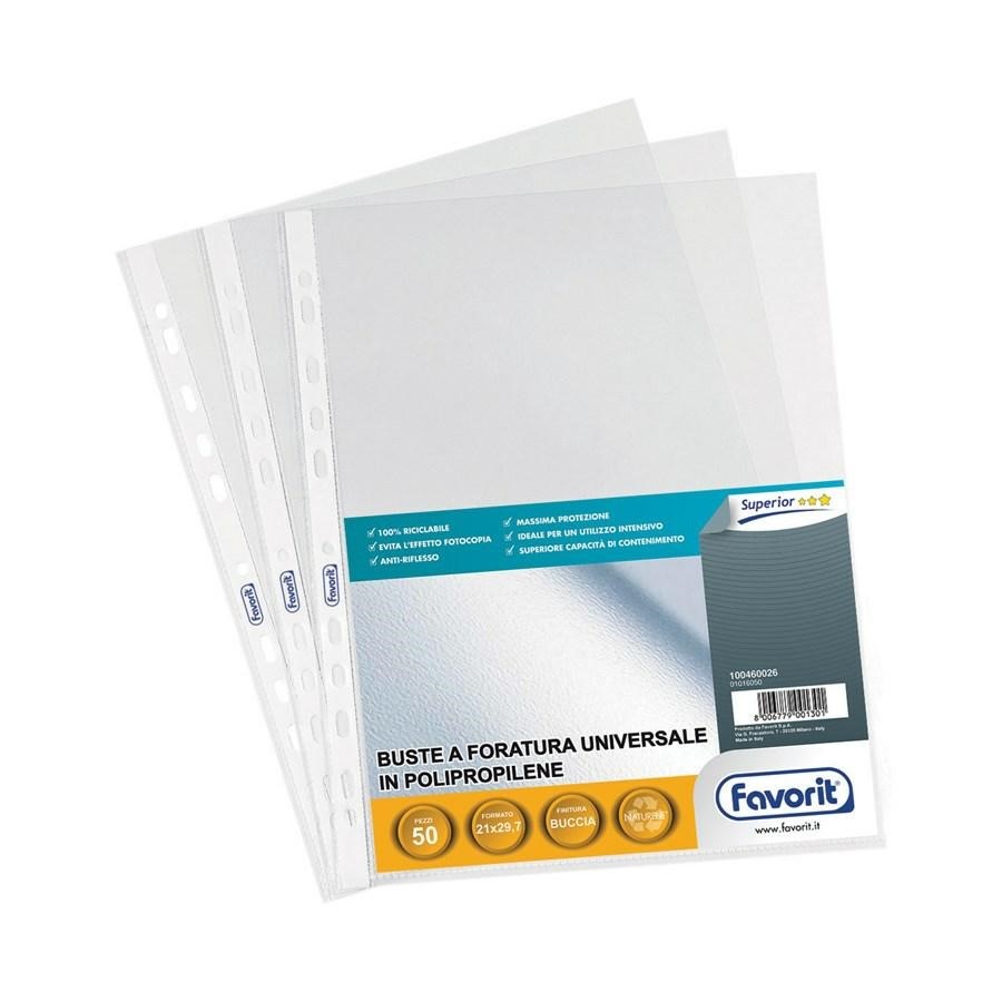 Busta con fori 21x29,7 Buccia Arancia SUPERIOR in Naturene