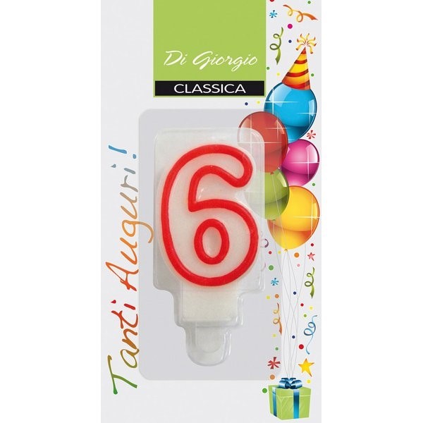 Candela NUMERO 6 pz6 COMPLEANNO