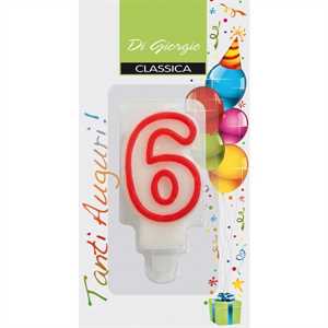 Candela NUMERO 6 pz6 COMPLEANNO