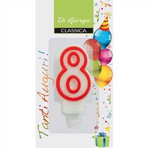 Candela NUMERO 8 pz6 COMPLEANNO