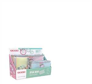 DISPLAY 36 BUSTE IN EVA CON ZIP 4 COLORI ASSORTITI PASTEL