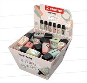 EXPO PZ.50 STABILO BOSS MINI NATUREVIBES CESTINO IN CARTONE