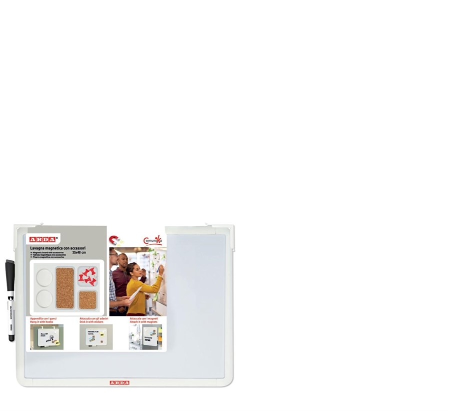 LAVAGNA MAGNETICA COMUNIKA CON GANCI 35X48CM