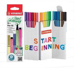 STABILO PEN 68 ASTUCCIO ZIG ZAG IN CARTONE DA 18PZ
