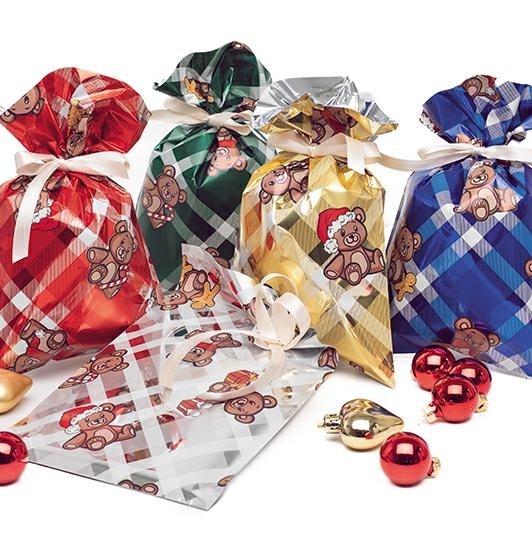 BUSTA ARG.16X25 PELUCHE pz100 NATALE