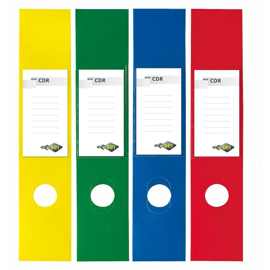 DORSO ADESIVO PER REGISTRATORI cdr pvc giallo 10pz.