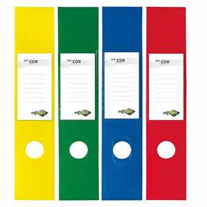 DORSO ADESIVO PER REGISTRATORI cdr pvc giallo 10pz.