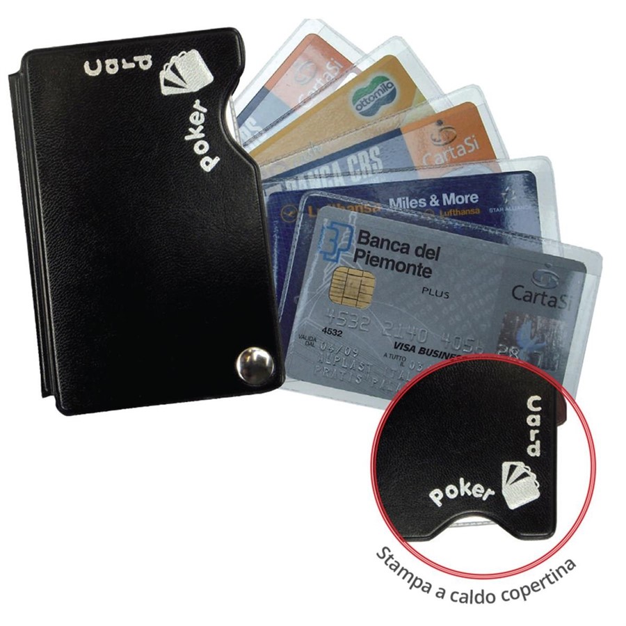 POKERCARD CLASSIC PVC SIMILPELLE A 5 SPAZI SLIDE (A ROTAZIONE)