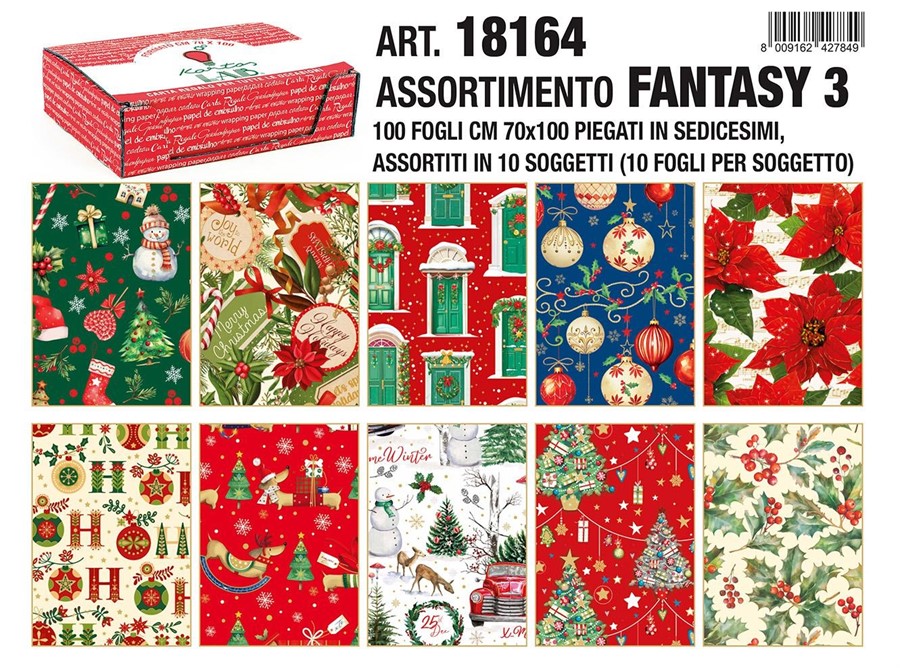 Carta REGALO FANTASY 3 cm70x100 f100 NATALE