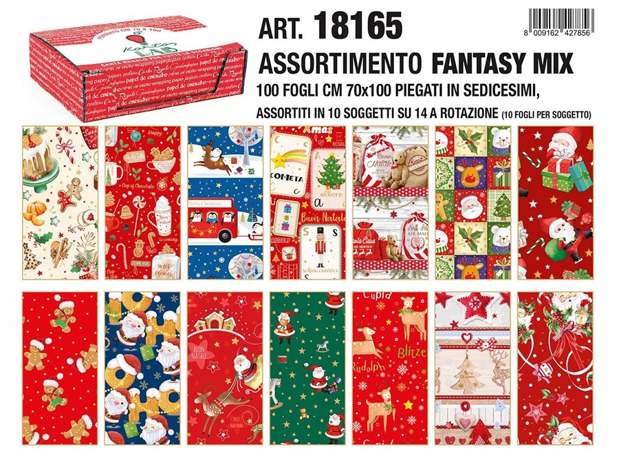Carta REGALO FANTASY MIX cm70x100 f100 NATALE