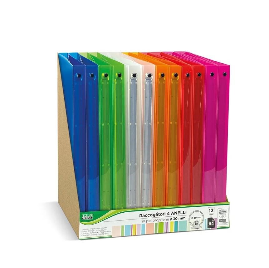 RACCOGLITORE D30MM 4ANELLI  COLORATO TRASPARENTE