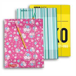 CARTELLA CON ELASTICO PIATTO PPL 25X35 Con ACCESSORI STABILO 2021