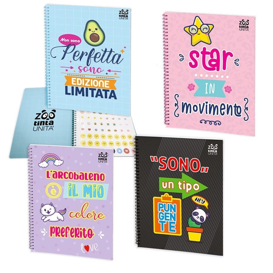 QUADERNO SPIRALATO A4 1R 70FF 80GR TINTAUNITA ZOO 2023