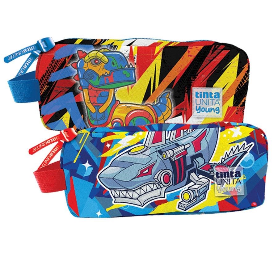 ASS. SQUARE POUCH 2 ZIP DINO E SHARK TINTAUNITA YOUNG 2025