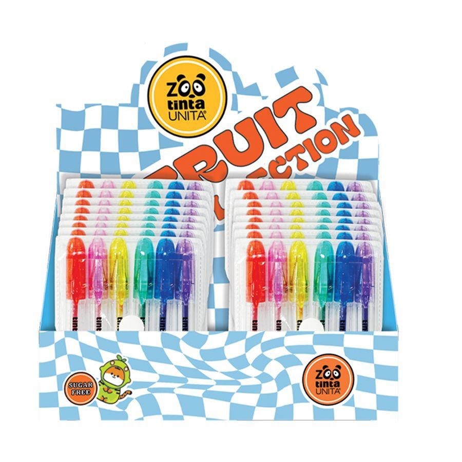 DISPLAY BUSTA 6PZ MINI PENNE GEL FLUO/GLITTER TINTAUNITA ZOO 2025