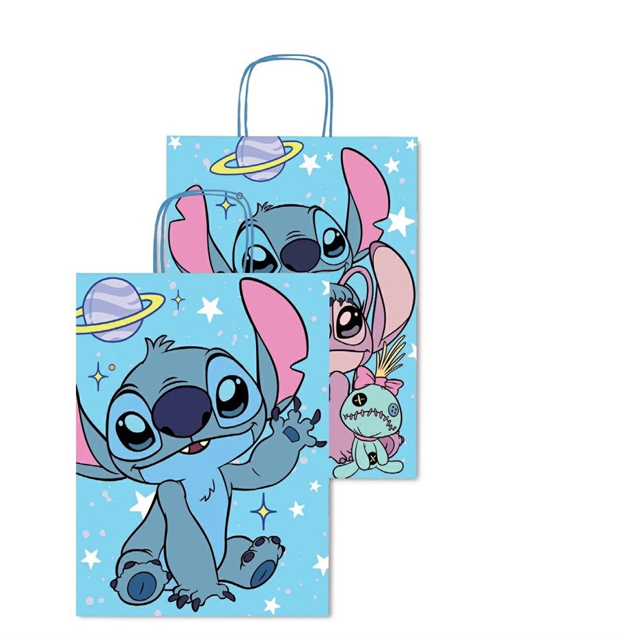 BORSA 36X12X46CM STITCH CON FONDO AZZURRO WALT DISNEY