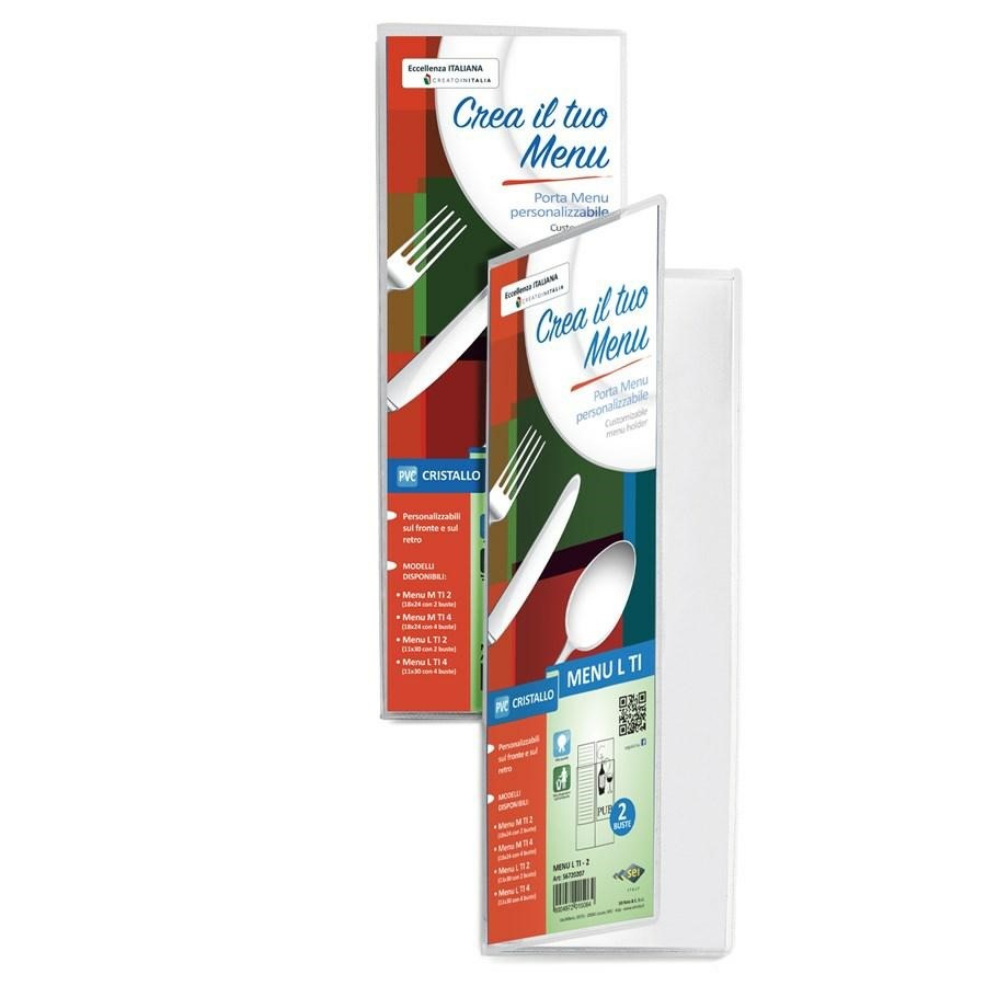Porta Menu L TI2 - 2 Buste 11x30Cm SEI