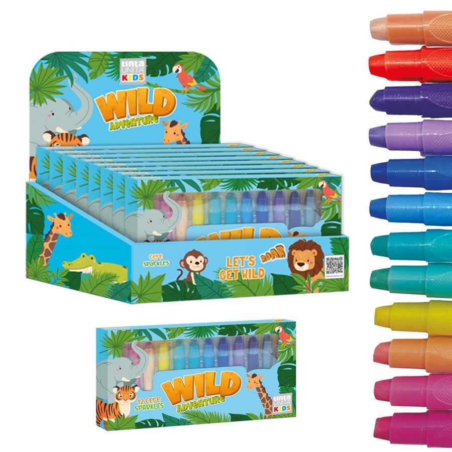 DISPLAY SCATOLA CERA SPARKLES PROFUMATA DA 12 COLORI TU KIDS 2026