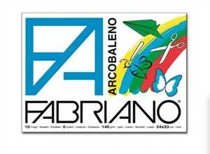 FABRIANO BLOCCO ARCOBALENO 24X33 10FF 140G/M2 5 COL.
