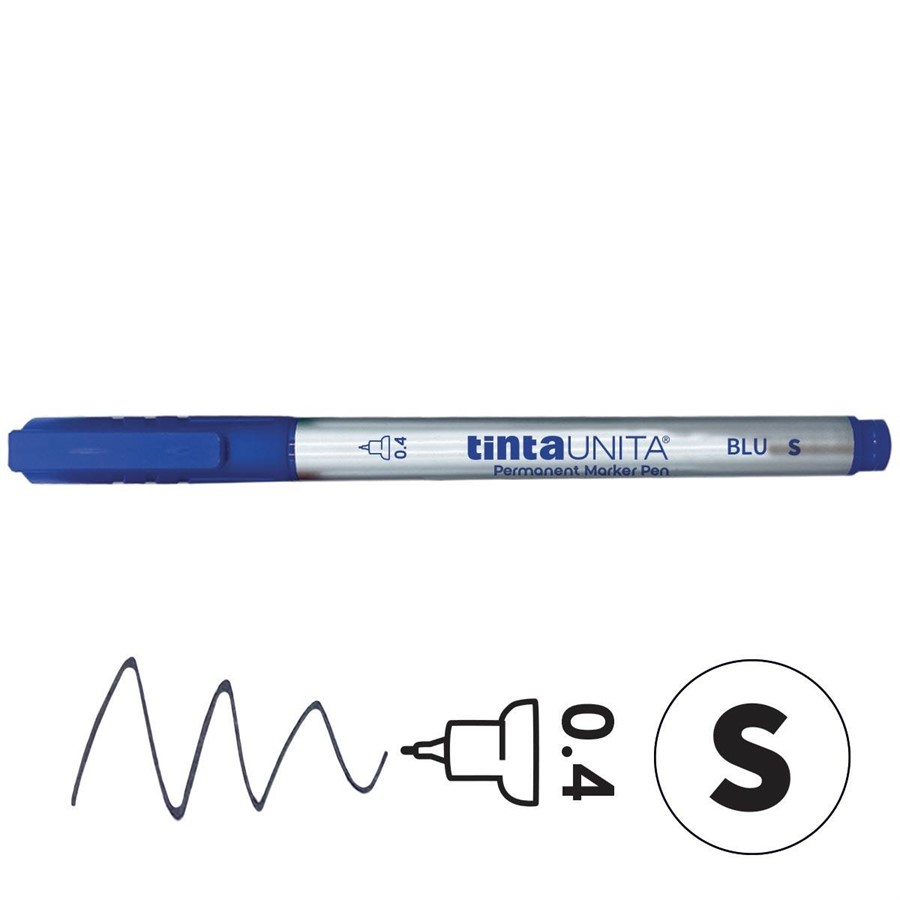 MARKER PEN BLU PUNTA SUPERFINE 0,4MM TINTAUNITA