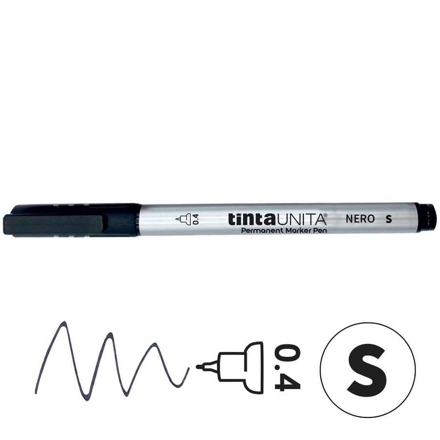 MARKER PEN NERO PUNTA SUPERFINE 0,4MM TINTAUNITA