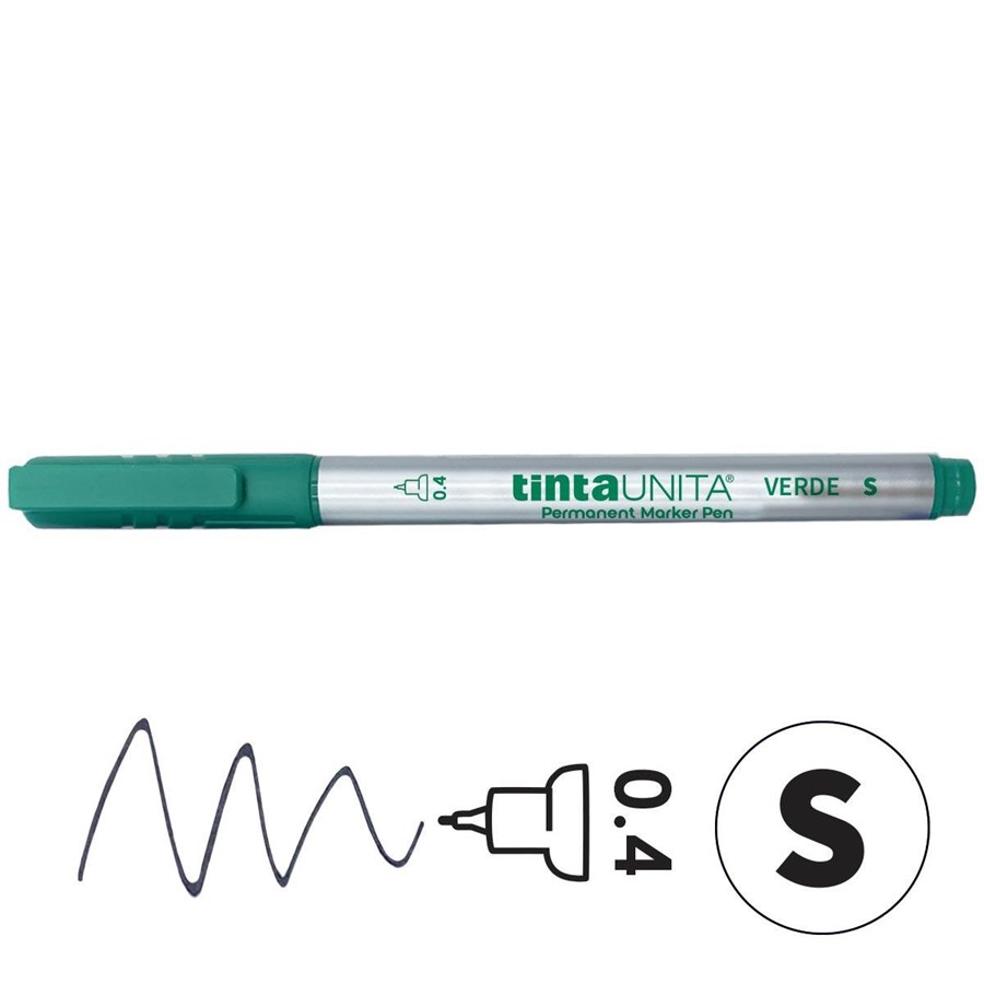 MARKER PEN VERDE PUNTA SUPERFINE 0,4MM TINTAUNITA