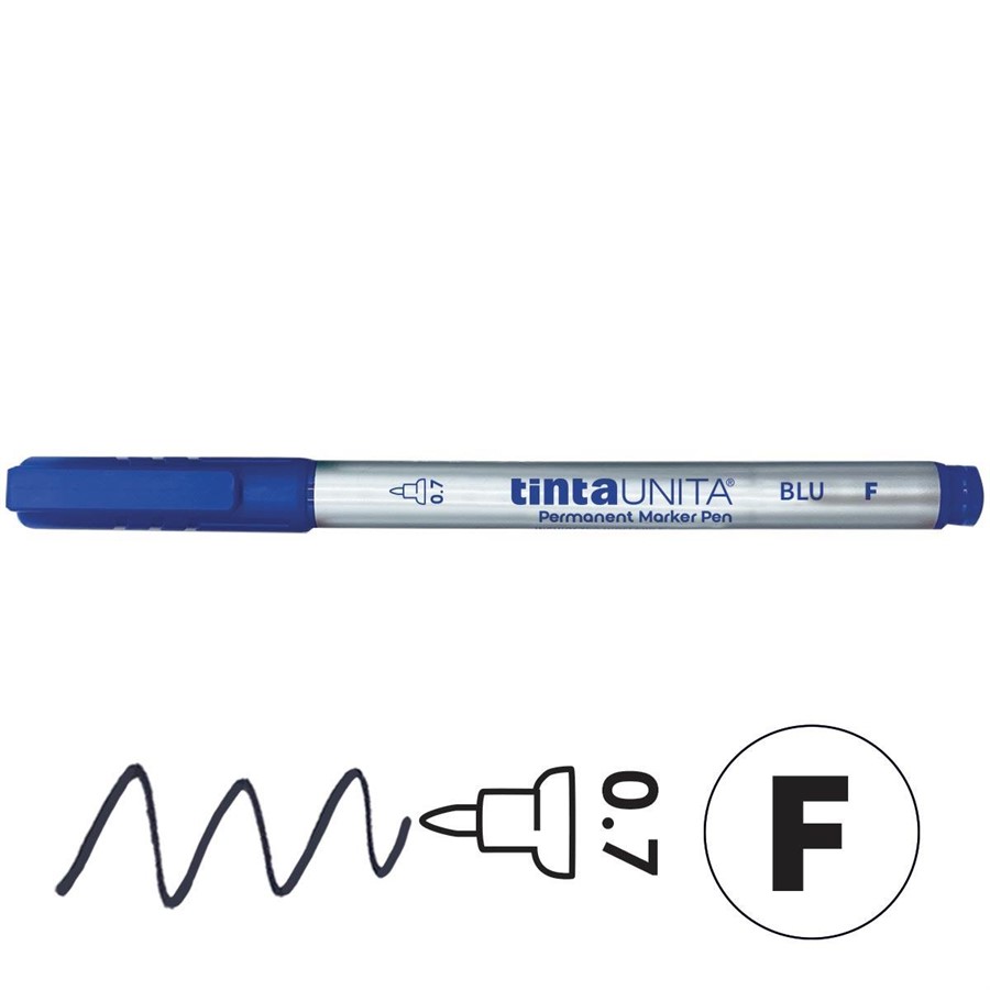 MARKER PEN BLU PUNTA FINE 0,7MM TINTAUNITA