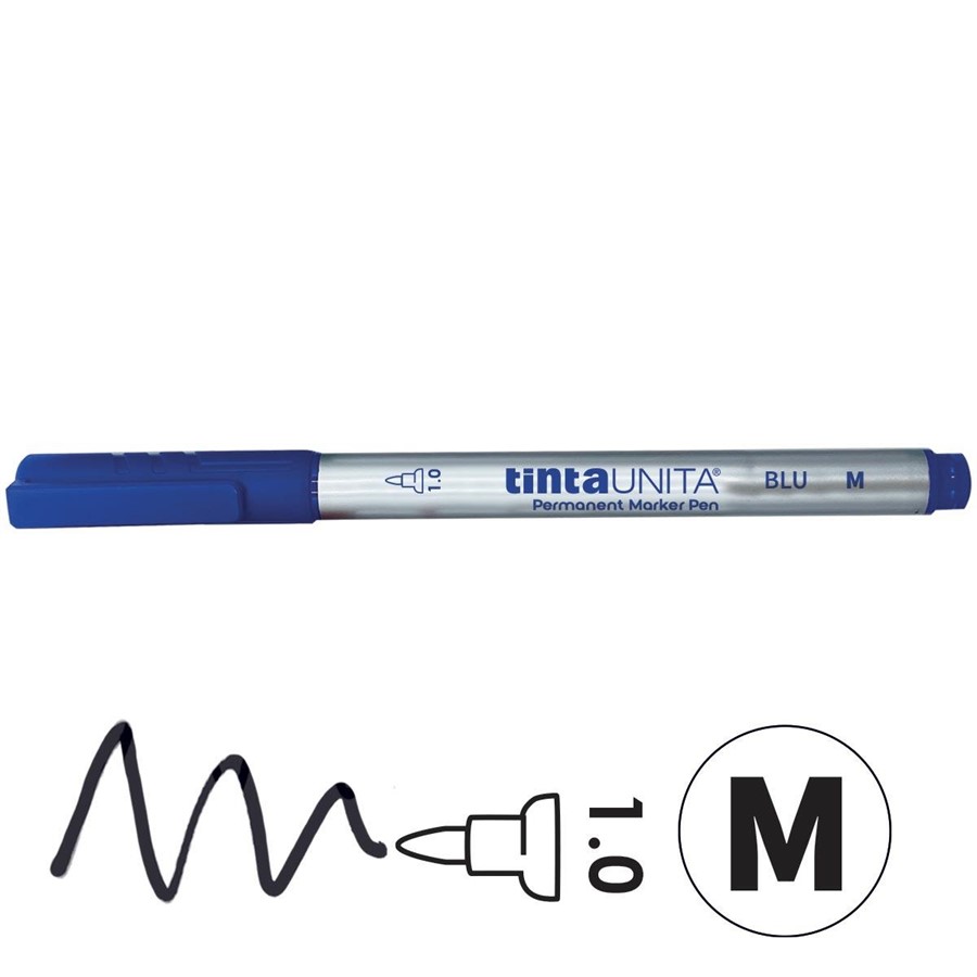 MARKER PEN BLU PUNTA MEDIA 1,0MM TINTAUNITA