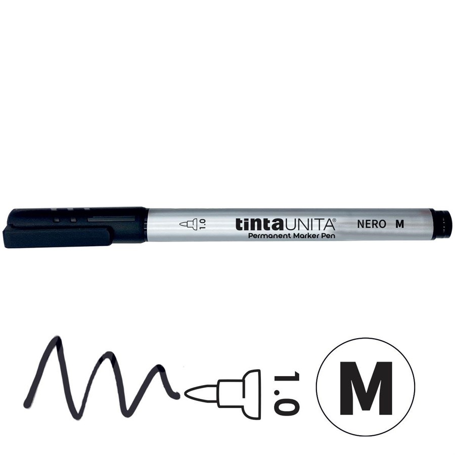 MARKER PEN NERO PUNTA MEDIA 1,0MM TINTAUNITA