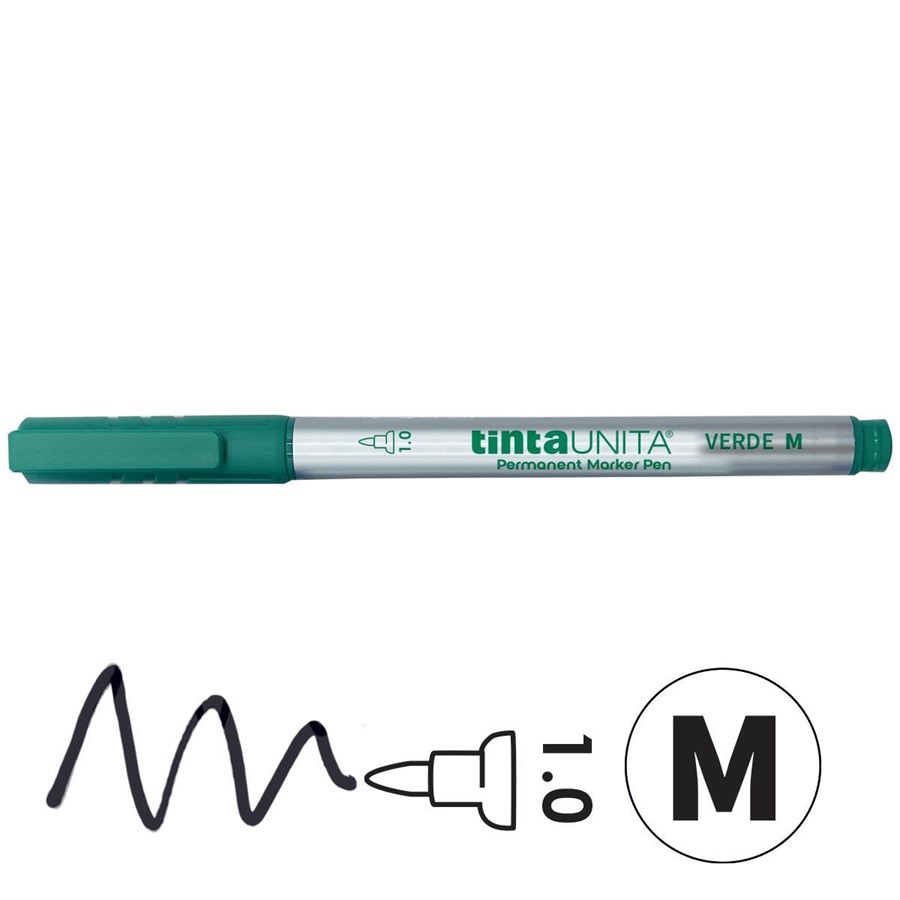 MARKER PEN VERDE PUNTA MEDIA 1,0MM TINTAUNITA