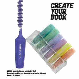 PALETTE BASETTA 6 EVIDENZIATORI GLIMMER PASTEL TINTAUNITA