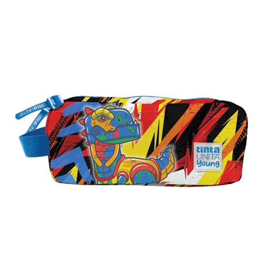 SQUARE POUCH 2 ZIP DINO ROBOT TINTAUNITA YOUNG 2025