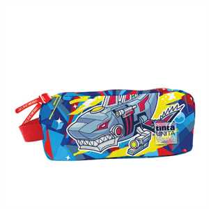 SQUARE POUCH 2 ZIP SHARK ROBOT TINTAUNITA YOUNG 2025
